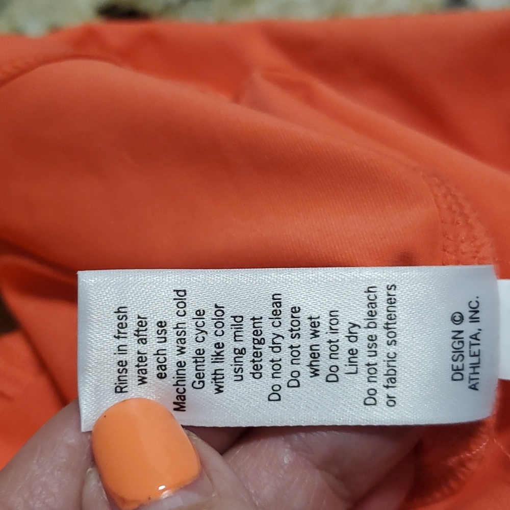 Athleta orange athletic spots skirt orange nylon spandex women size L - Picture 8 of 8